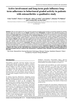 Active involvement and long-term goals