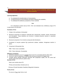 Lecture 11 : Micro nutrients - Development of e