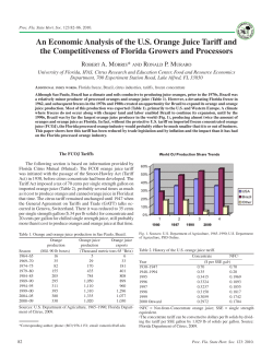 An Economic Analysis of the US Orange Juice Tariff