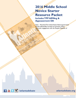 2016-2017 AUDL Novice Starter Resource Packet