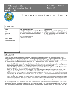 EVALUATION AND APPRAISAL REPORT