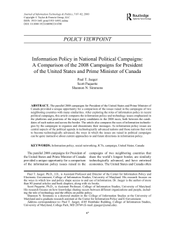 POLICY VIEWPOINT Information Policy in National