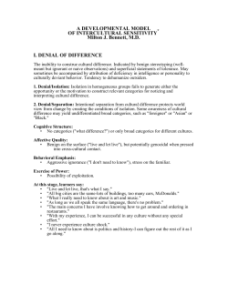 Developmental Model of Intercultural Sensitivity