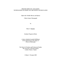 FREDDIE MERCURY AND QUEEN: TECHNOLOGIES OF GENRE