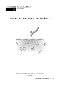 Immersion Handbook for Students