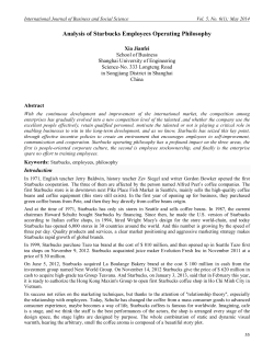 Analysis of Starbucks Employees Operating Philosophy