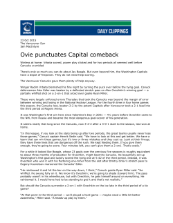 Ovie punctuates Capital comeback - Vancouver Canucks