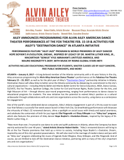 Ailey Announces Programming For Alvin Ailey