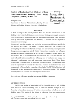 Analysis of Production Cost Efficiency of Local Government