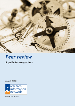 Peer review - Research Information Network