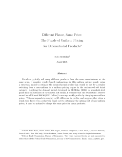 Different Flavors, Same Price