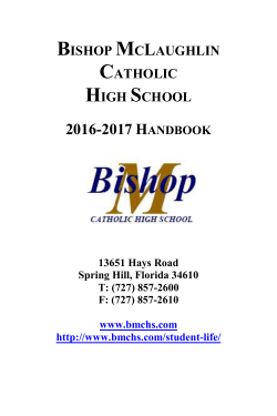 2016-2017-Student-Handbook - Bishop McLaughlin Catholic High