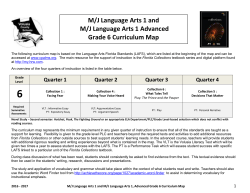 M/J Language Arts 1 and M/J Language Arts 1 Advanced