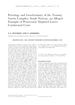 Petrology and Geochemistry of the Tromøy