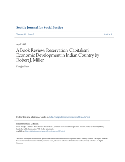 A Book Review: Reservation `Capitalism` Economic Development in