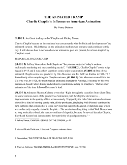 THE ANIMATED TRAMP Charlie Chaplin`s Influence