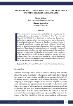 paranoia and its ensuing effects in ken kesey`s one flew over the