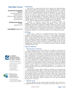 Rat Bite Fever - The Center for Food Security and Public Health