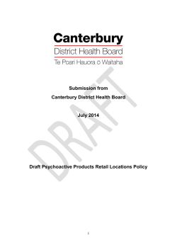Submission on the Draft Psychoactive Products Retail Locations Policy