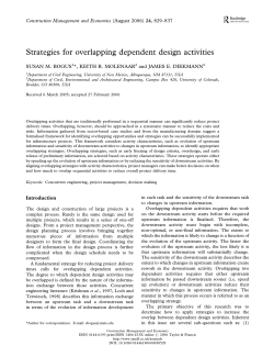 Strategies for overlapping dependent design activities