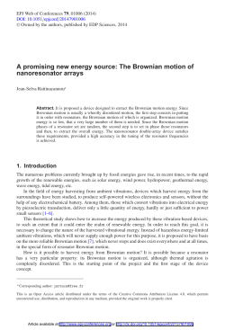 A promising new energy source: The Brownian motion of