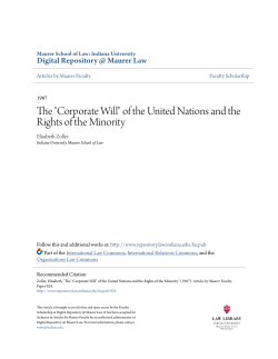 "Corporate Will" of the United Nations and the Rights of the Minority