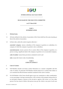 ISU Rules - The International Salvage Union