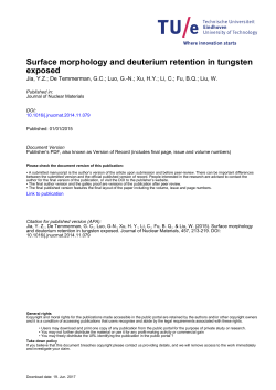 Surface morphology and deuterium retention in tungsten exposed