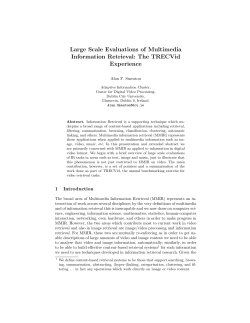 Large Scale Evaluations of Multimedia Information - DORAS