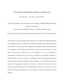 Self-Assembly of Facetted Particles Triggered by a Moving Ice Front