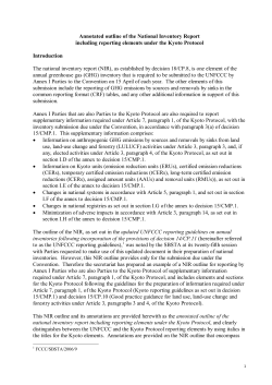 Annotated outline of the National Inventory Report including