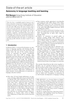 Autonomy in language teaching and learning - PUC-SP