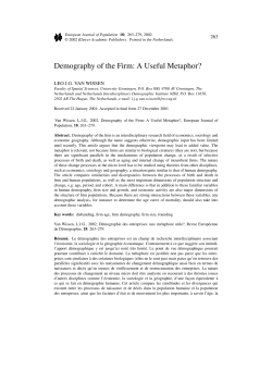 Demography of the firm: a useful metaphor?
