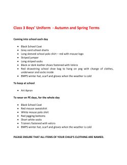Class 3 Boys` Uniform - Autumn and Spring Terms