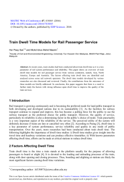 Train Dwell Time Models for Rail Passenger Service