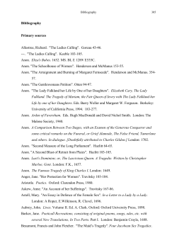 Bibliography Primary sources Allestree, Richard. "The Ladies
