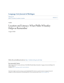 Location and Literacy: What Phillis Wheatley Helps us Remember