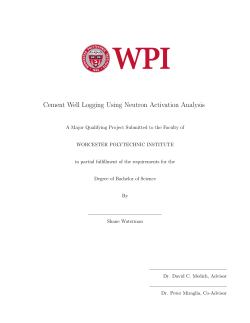Cement Well Logging Using Neutron Activation Analysis