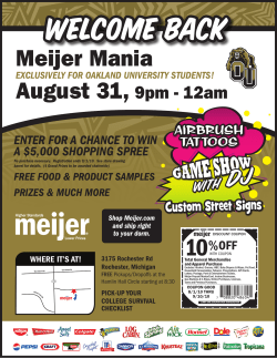 Meijer Mania August 31, 9pm - 12am