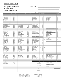 Order Form - Joe Pye Weed`s Garden