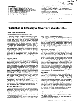 Production or Recovery of Silver for Laboratory Use