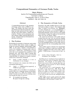 Compositional Semantics of German Prefix Verbs