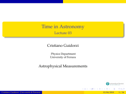 Time in Astronomy - Lecture 03