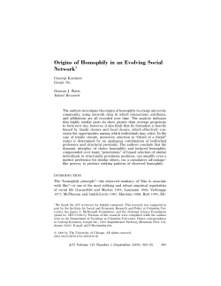 Origins of Homophily in an Evolving Social Network1