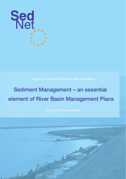 Sediment Management &ndash; an essential element of River