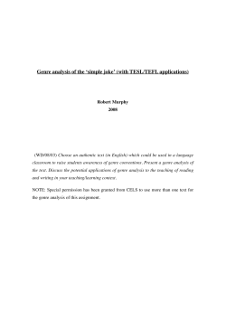 Genre analysis of the `simple joke`