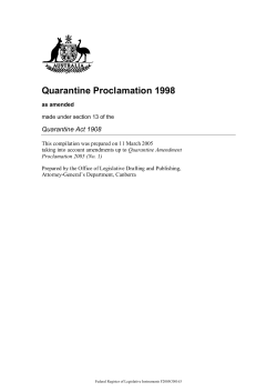 Quarantine Proclamation 1998 - Federal Register of Legislation