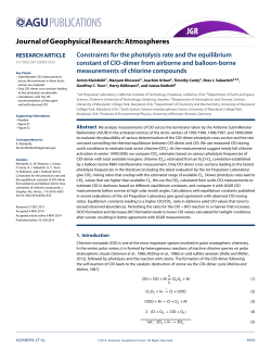 Constraints for the photolysis rate and the equilibrium constant of