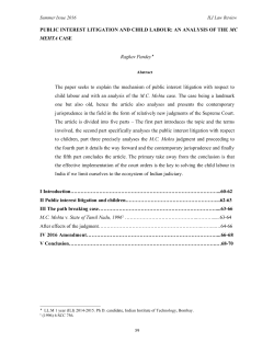 PUBLIC INTEREST LITIGATION AND CHILD LABOUR