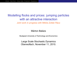 Modelling flocks and prices: jumping particles with an attractive